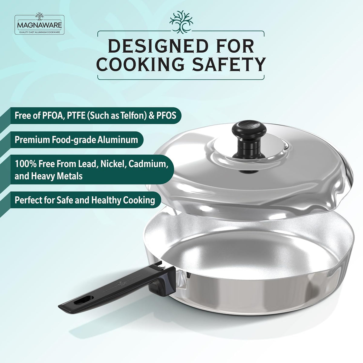 MAGNAWARE Sauté Pan with Lid - (3-4 Quart) ( 10-12 Inch)