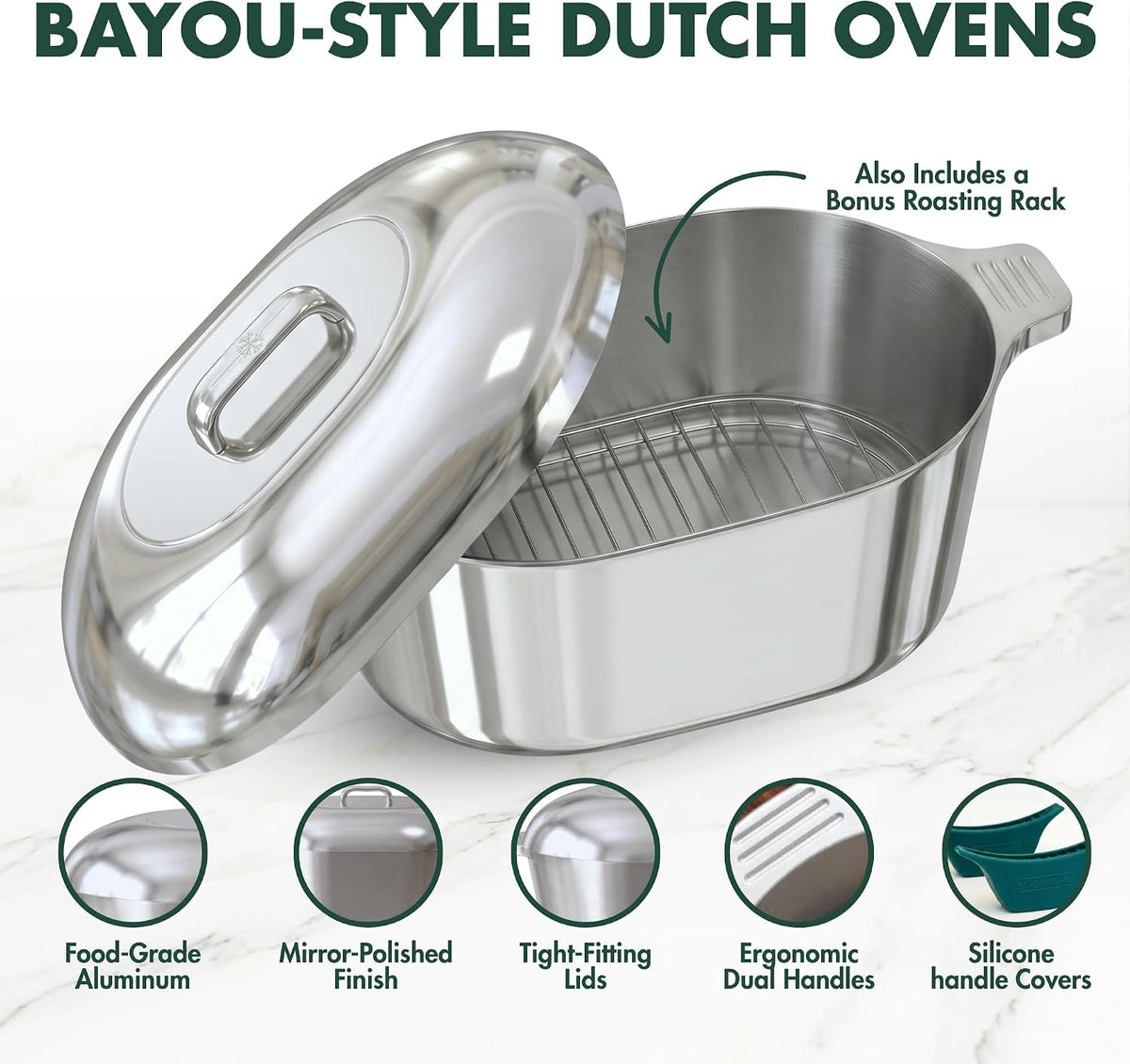 Oval Dutch Oven Set – 4-Piece 11", 13", 15" & 18"