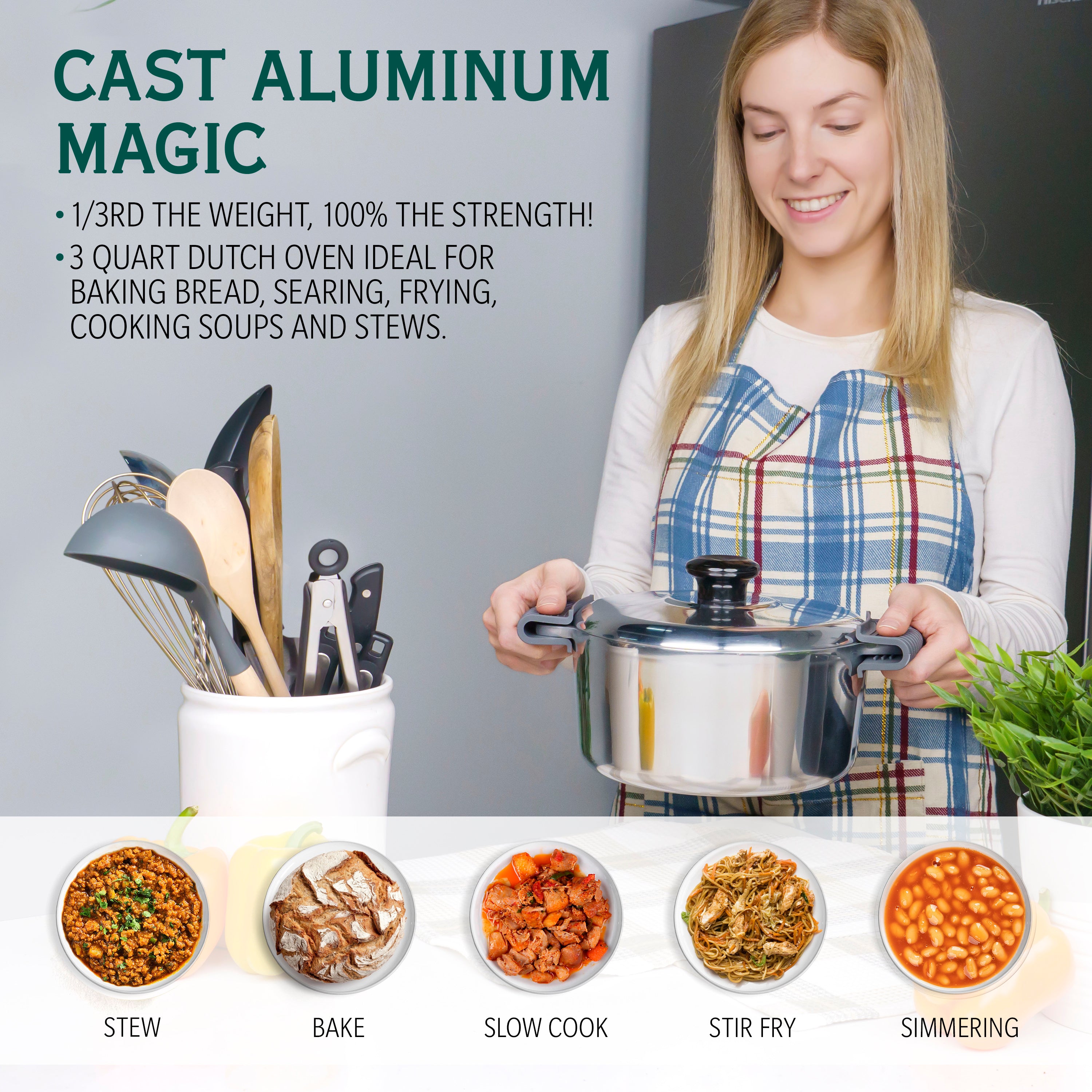 3 Quarts Round Dutch Oven with Lid