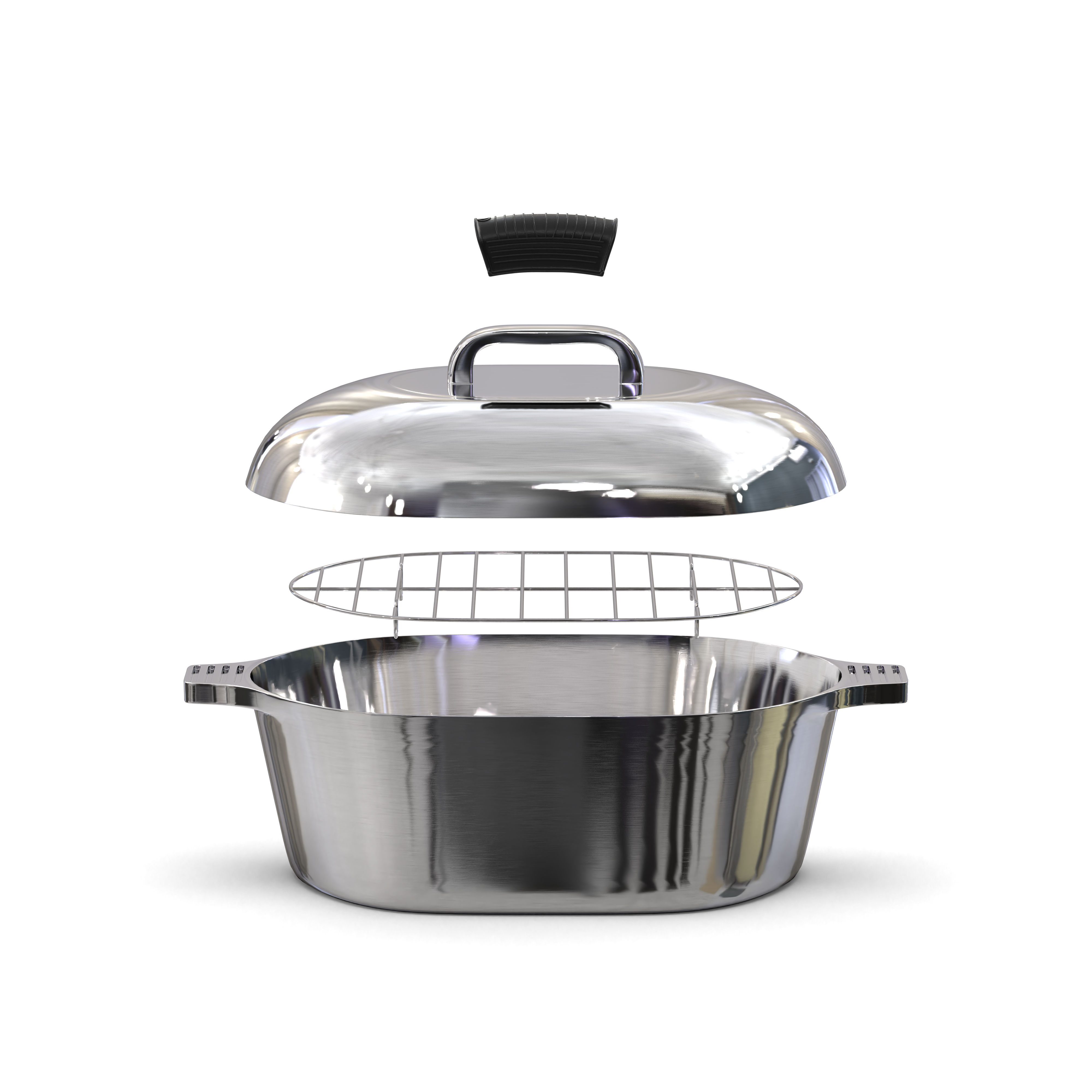 MAGNAWARE Cast Aluminum Oval Dutch Oven – 8 Quart, 13 Inch, Silver, Induction Ready, With Lid