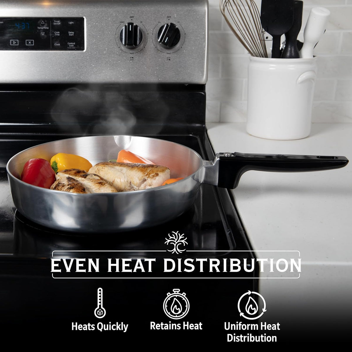 MAGNAWARE Sauté Pan with Lid - (3-4 Quart) ( 10-12 Inch)